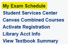 Faculty My Exam Schedule
